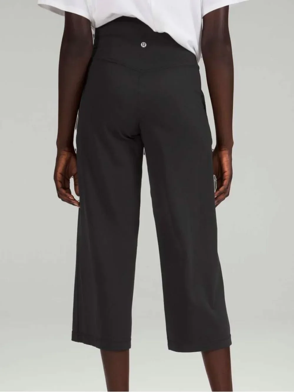 lululemon Align Super-High-Rise Wide-Leg Crops in black. 2